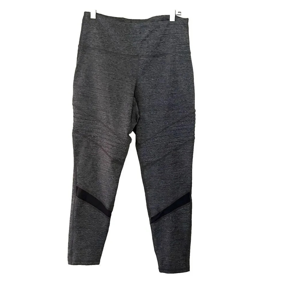 Old Navy Active Go Dry Women Gray Ankle Leggings Large Fitted Pull On Athleisure